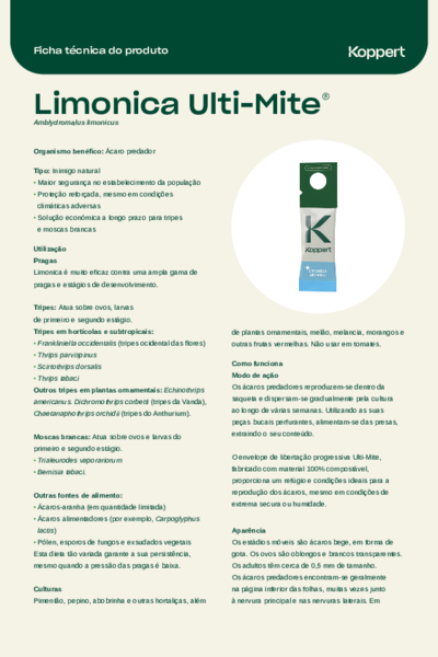 Especificações técnicas - Limonica Ulti-Mite